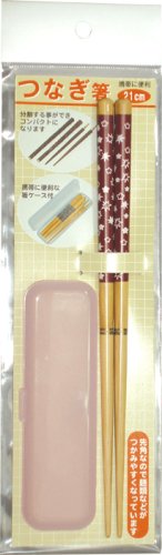 つなぎ箸 春秋 赤 PPケース付 37-12