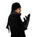 Men's Winter Fleece Hat Scarf Gloves Set Black