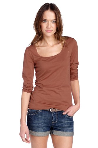edc by ESPRIT Damen Langarmshirt Regular Fit, 032CC1K026, Gr. 34 (XS), Braun (rusty brown  Preisvergleich