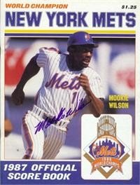 Mookie Wilson Autographed/Hand Signed 1987 New York Mets Program