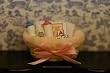 Dollhouse Miniature Pink Baby Basket Filled