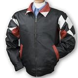 Leather Checkered Flag Racing Jacket
