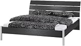 IMAGE OF Tvilum San Francsico King Bed, Black and Woodgrain
