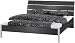 Tvilum San Francsico King Bed, Black and Woodgrain