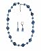 Necklace - Earrings Set - N491 - Murano & Glass Beads + Matching Earrings ~ Blue Twists and Cubes