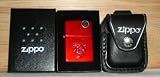 Health & Personal Care : ZIPPO 'DOOM' RED LIGHTER WITH GENUINE LEATHER BELT CASE
