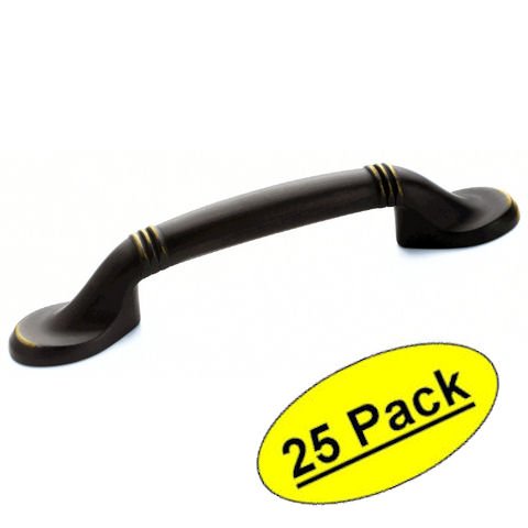 Amerock BP1300-RB Brass and Sterling Traditions Collection 3-Inch Hole Center Cabinet Hardware Handle Pull, Roman Bronze (25-Pack)