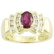 14K Yellow Gold Ruby and Diamond Ring
