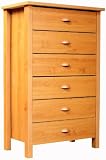 Affordable Oak 6 Drawer Dresser Venture Horizon 3077-Oak