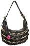 Betsey Johnson We're Just Frilled Small Hobo,Black,one size