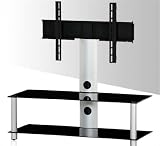 Sonorous - NEO110B - Meuble NEO Alu anodis&eacute; verre noir pour Ecran Plasma / LCD - Dimensions : L110 x H90 x P44 cm