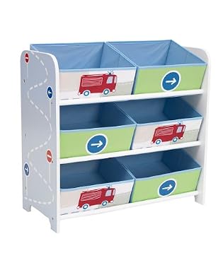 Worlds Apart Vehicle Six Bin Storage - Blue