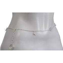 Belly Waist Chain Sterling Silver Fashion Jewelry Max Length 37 inches (b225)
