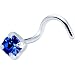 Sterling Silver 3mm Sapphire Nose Ring Made with SWAROVSKI ELEMENTS