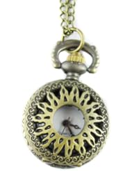 Youyoupifa Bronze Alloys Carve Sun Patterns Quartz Pocket Watch(Unisex)
