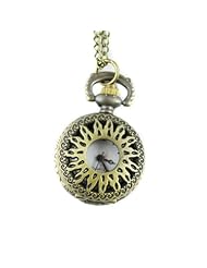 Youyoupifa Wholesale 5pcs/lot Bronze Alloys Carve Sun Patterns Quartz Pocket Watch(Unisex)