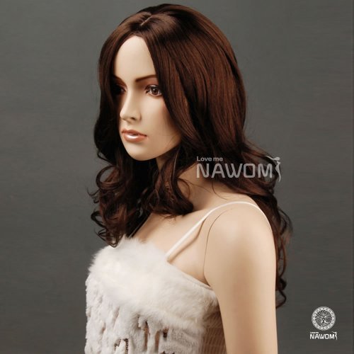 New Sexy Graceful Womens&girls Fashion Centre-parted Long Curly Wavy Dark Brown Hair Wig Party Party