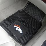 Denver Broncos Heavy Duty Vinyl Front Seat 2 Piece Car Mat Set