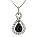 Pave/Black Diamond Pear Shaped Pendant on Chain.50cttw