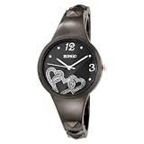 BONGO Women039s BG3236 Analog Black Dial Gun-Metal Bangle Bracelet Watch on sale
