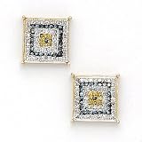 Solid 14K Yellow Gold Micro Pave .20 Carat Elegant Genuine Diamond Earrings