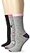 Betsey Johnson Women's Three-Pack Diamond Crew Socks