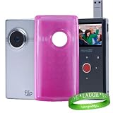 Flip Mino HD 2nd Generation Flip Video TPU Rubberized Gel Camera Skin-- ( PINK ) + Vangoddy tm, Live*Laugh*Love wrist band!!!