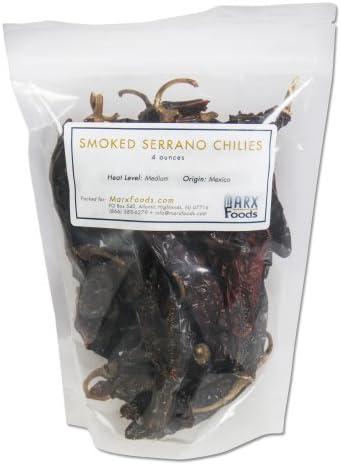 Marx Foods, Dried Smoked Serrano Chilies, 4 oz.