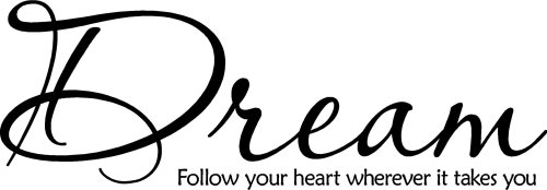 Dream follow your heart wherever it takes you vinyl lettering wall sayings art