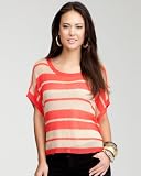 Boxy Stripe Sweater Top - HIBISCUS (M/L)