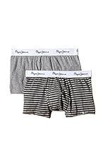 Pepe Jeans London Pack x 2 Bóxers Teddie (Gris / Negro)