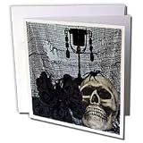 WhiteOaks Halloween Skulls - Halloween Skull Halloween Skull Picture - Greeting Cards-12 Greeting Cards with envelopes