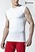 TSLA Men's V Neck Sleeveless Workout Shirts, Dry Fit Running Compression Cutoff Shirts, Athletic Training Tank Top, V Neck Shirts White, X-Large
