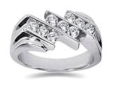0.84 ctw Men's Diamond Ring in 14K White Gold