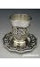 Silver Plated Grape Design Kiddush Cup and Coaster