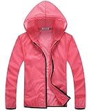 Z-SHOW Womens Super Lightweight Jacket Quick Dry Windproof Skin Coat-Sun Protection (Watermelon Red,M)