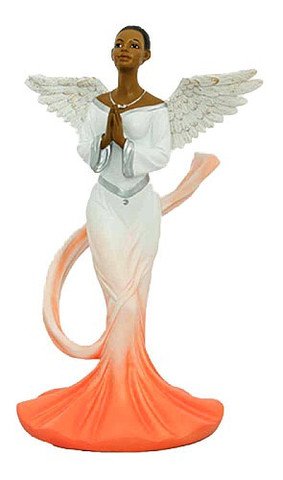 Sash Angel in Orange African American Angel Statue