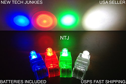 NTJ (20 Pack) Mixed Colors LED Finger Laser Lights Glow Ring Flashlight Party Club Rave Dance Bike Laser Beam Flash