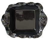 Fleur De Lis Square Casserole Black Dish