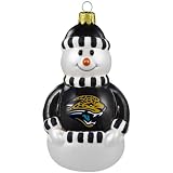 NFL Jacksonville Jaguars Blown Glass Snowman Ornament
