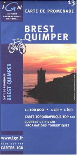 City Travel Guides Discounted  Books : IGN Top 100 Map 13 ~ Brest / Quimper