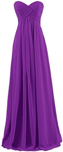 SHOW TOUR Sweetheart Bridesmaid Chiffon Prom Dresses Long Evening Gowns (10, Dark Purple)