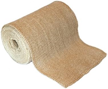 10yd NO-FRAY Burlap Roll - 6" x 10yd - PREMIUM High Density Fabric, (Natural Color Burlaps) by Richcraft