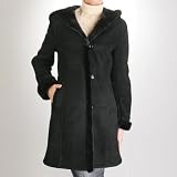 BGSD Women's Hooded Spanish Merino Shearling Parka Coat