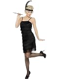 20's Black Fringe Flapper Adult Costume Dress