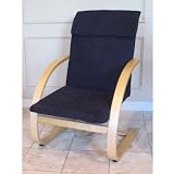 Bentwood Chair with Micro Suede Padded Seat Cushion Fabric: Black