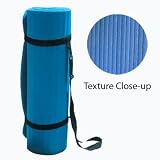 24 x 72 Ribbed Blue Extra Cushion Yoga Mat