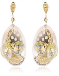 Azaara Shell Feather Drop Earrings