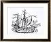 Ferdinand Magellan's Boat Victoria, the First to Circumnavigate the World Framed Art Poster Print by Portuguese School, 33x27