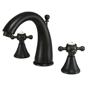 Kingston Brass KS2975BX English Country Widespread Lavatory Faucet Buckingham Cross Handle Oil Rubbed Bronze (Not CA/VT Compliant)